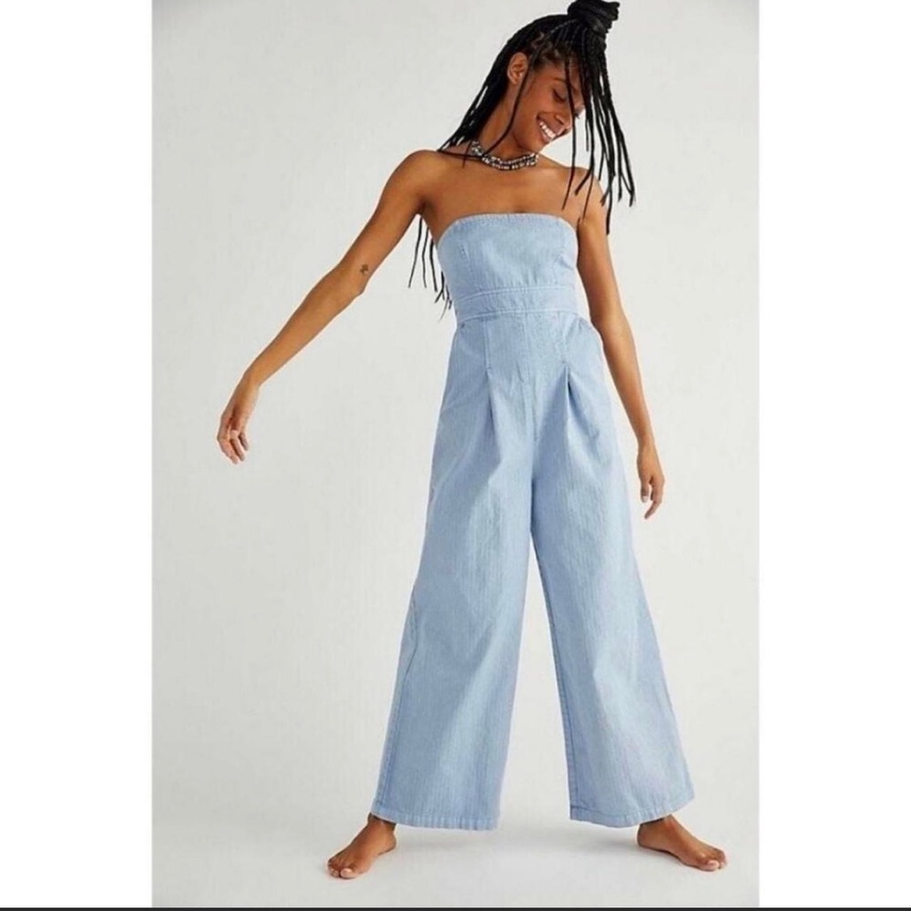 Free People Charlie Utility Wide Leg Jumpsuit - XS